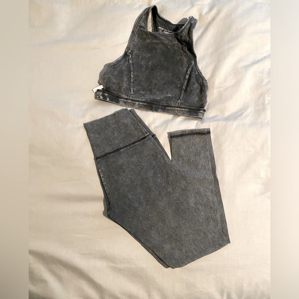 Charcoal vintage wash women’s athletic set